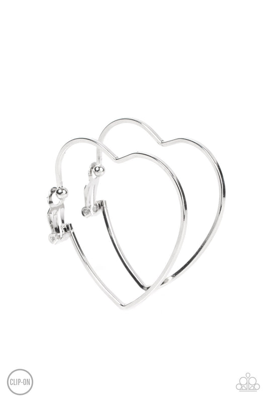 Harmonious Hearts - Clip On Silver Earrings