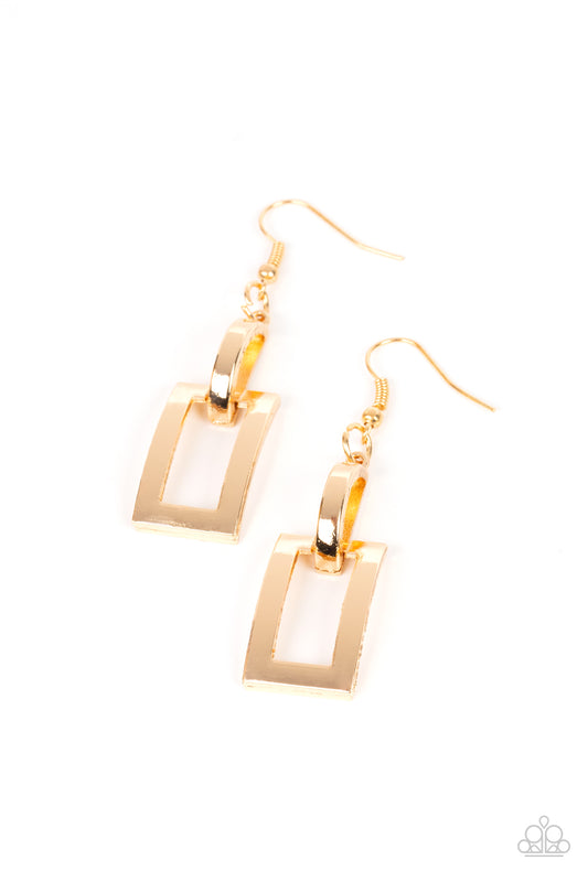 Blazing Buckles - Gold Earrings