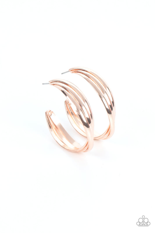 Curvy Charmer - Rose Gold Earrings