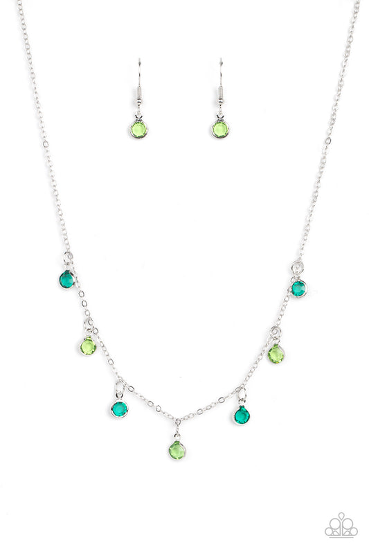 Carefree Charmer - Green Necklace
