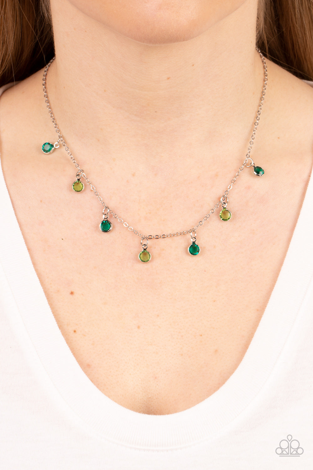 Carefree Charmer - Green Necklace