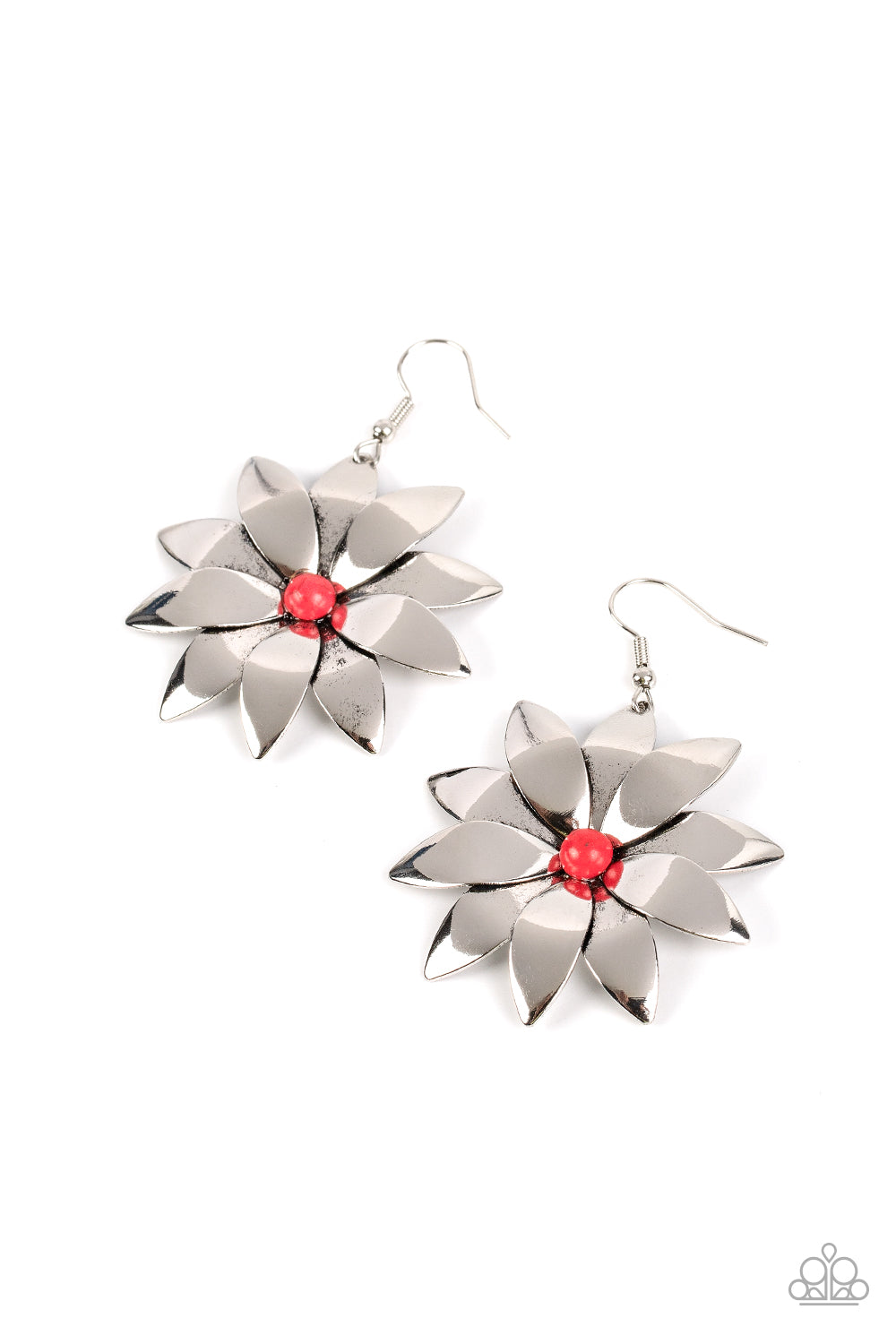 Pinwheel Prairies - Red Earrings