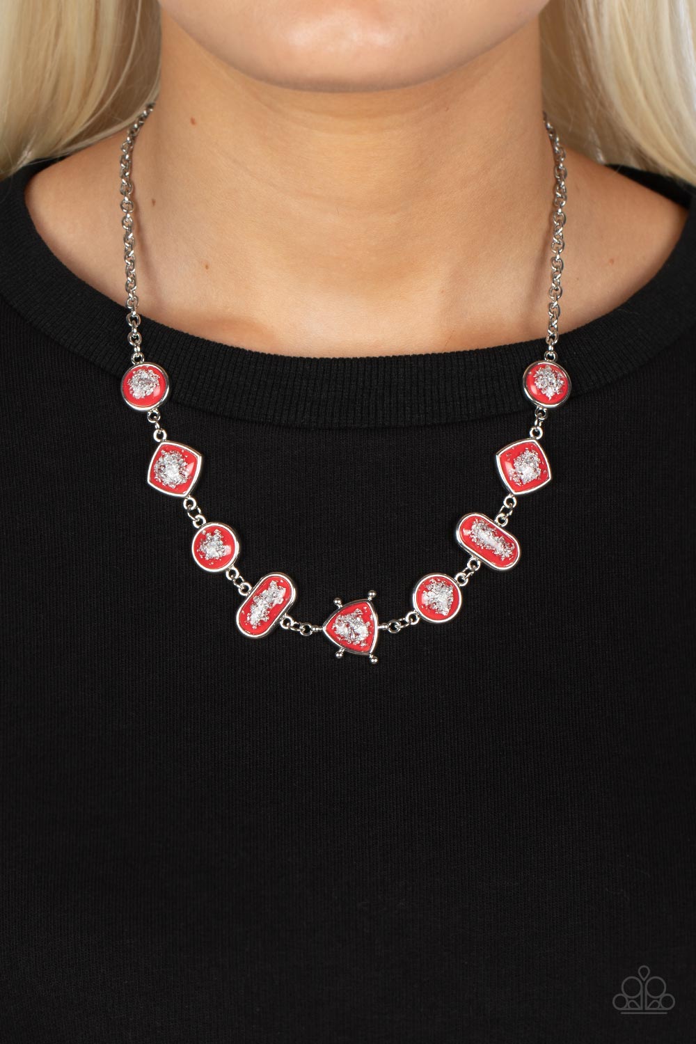 Fleek and Flecked - Red Necklace