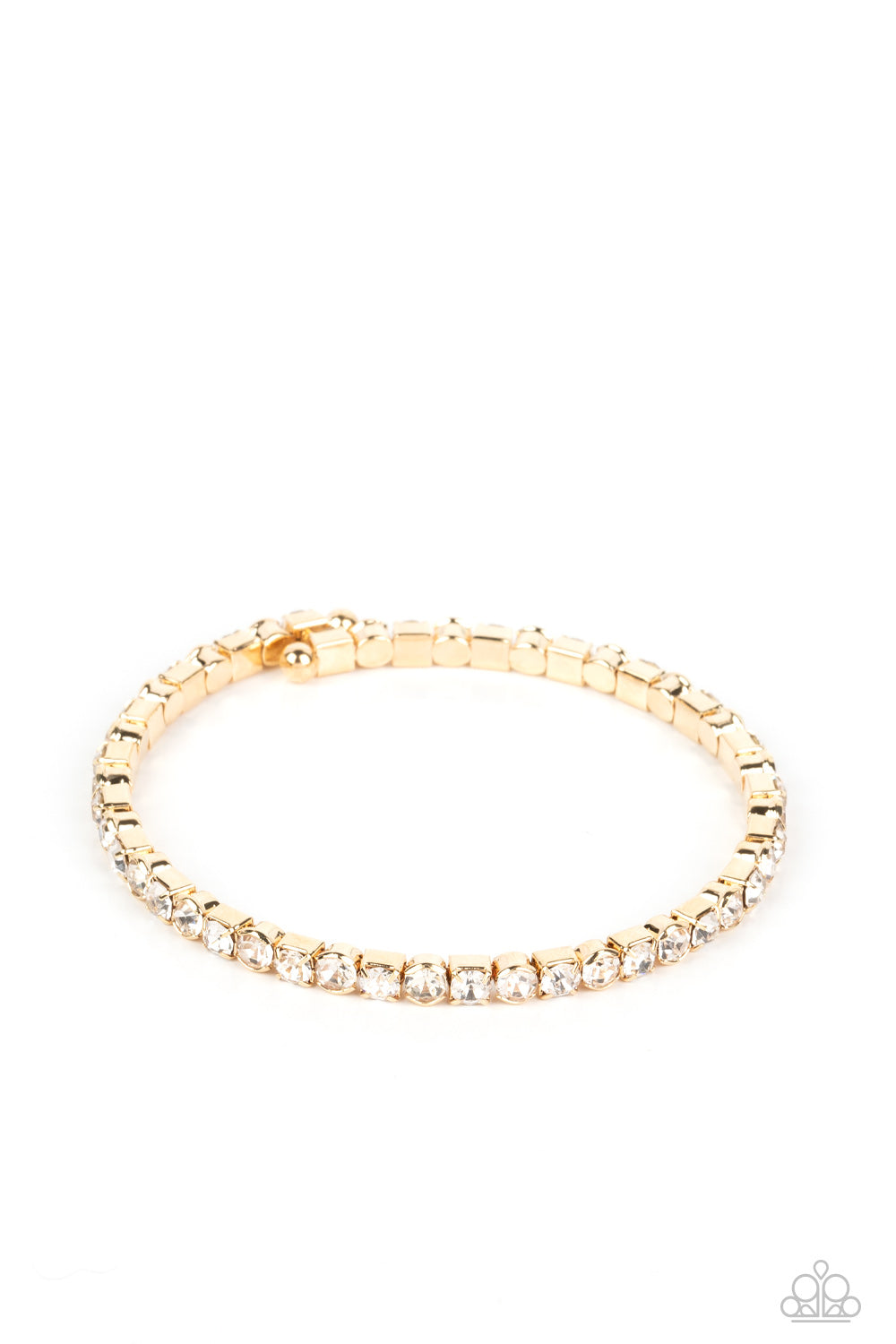 Rhinestone Spell - Gold Bracelet