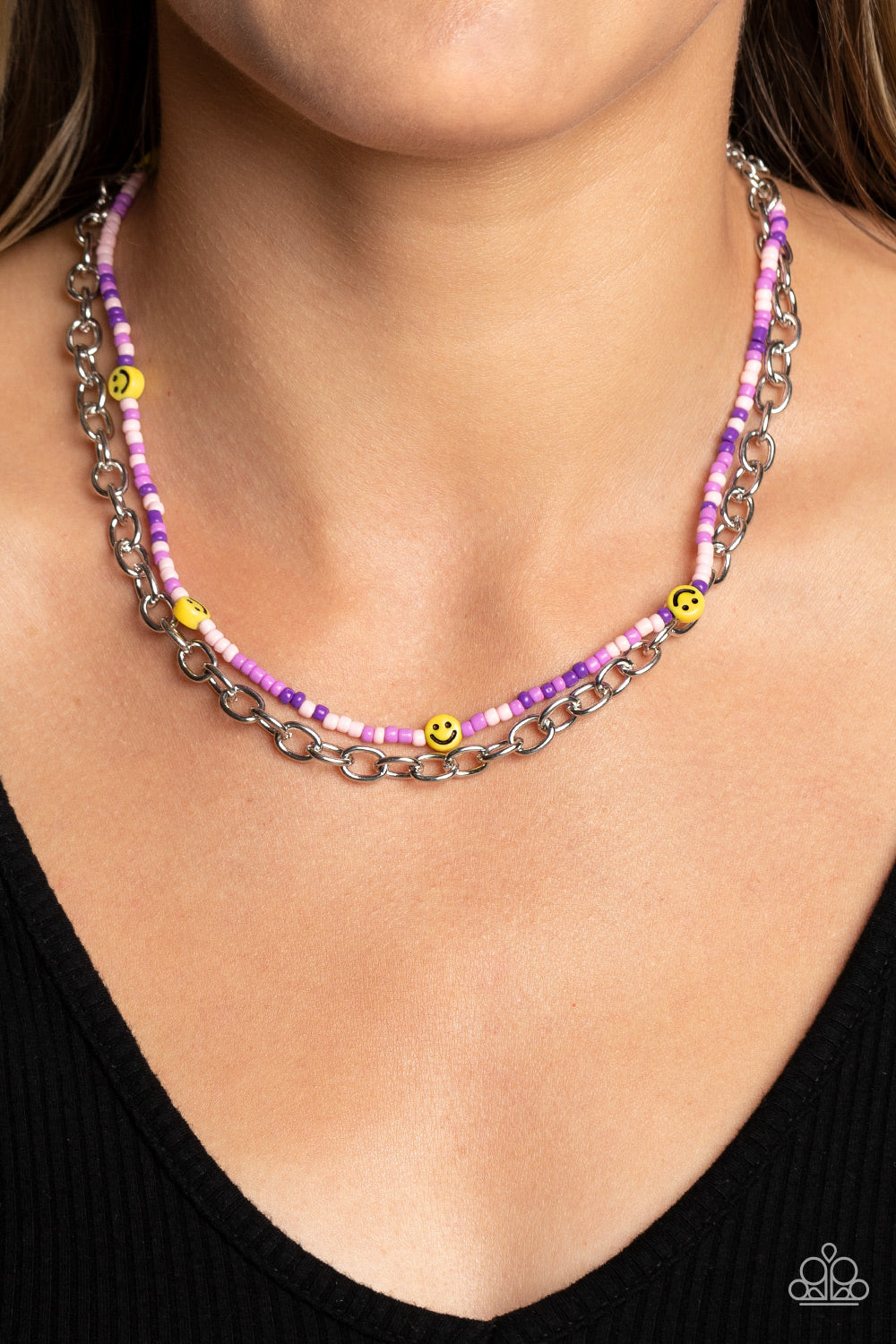 Happy Looks Good on You - Purple Necklace