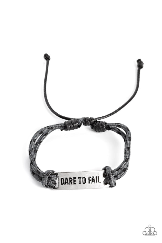 Dare to Fail - Silver Mens Bracelet