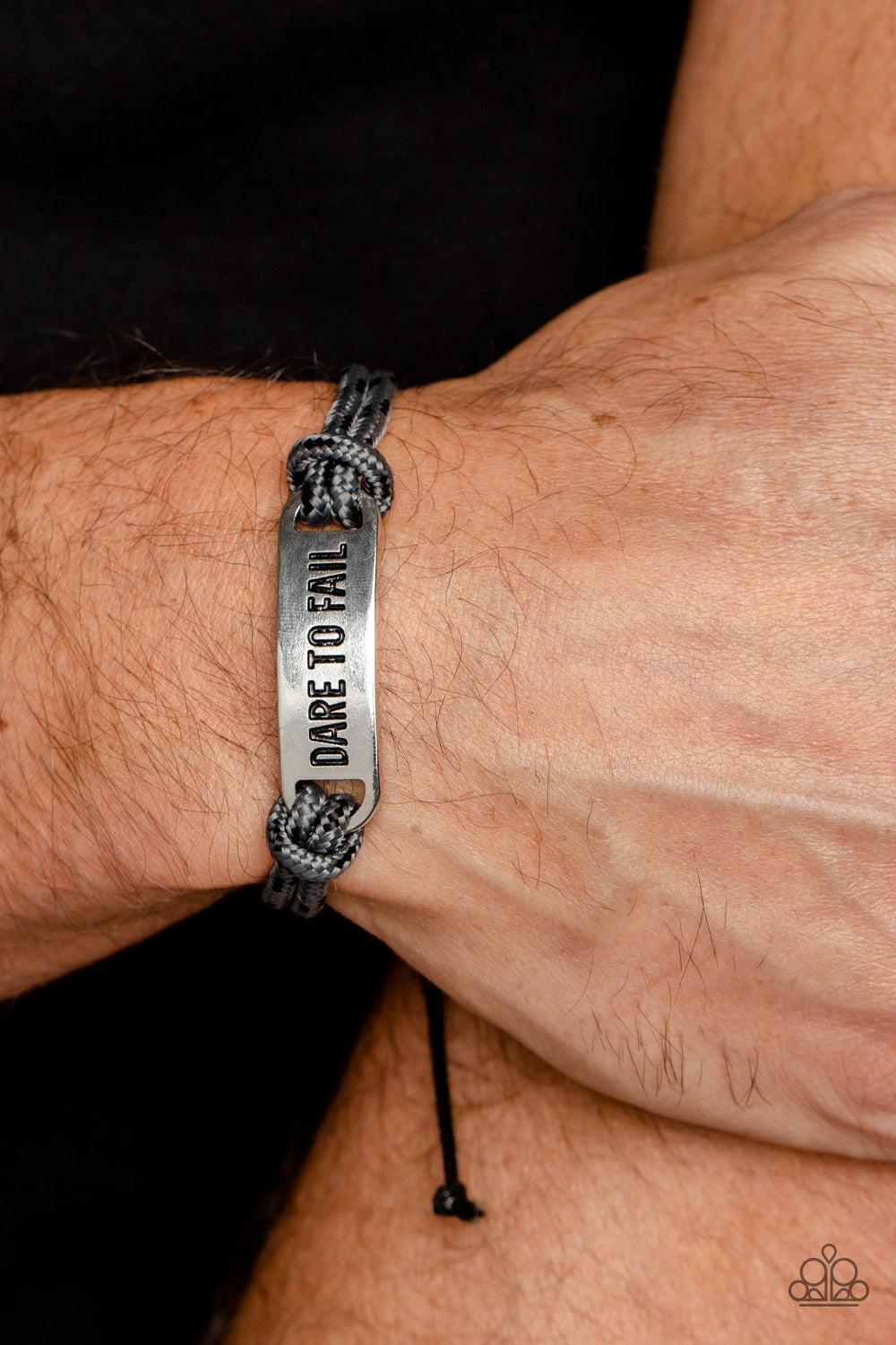 Dare to Fail - Silver Mens Bracelet