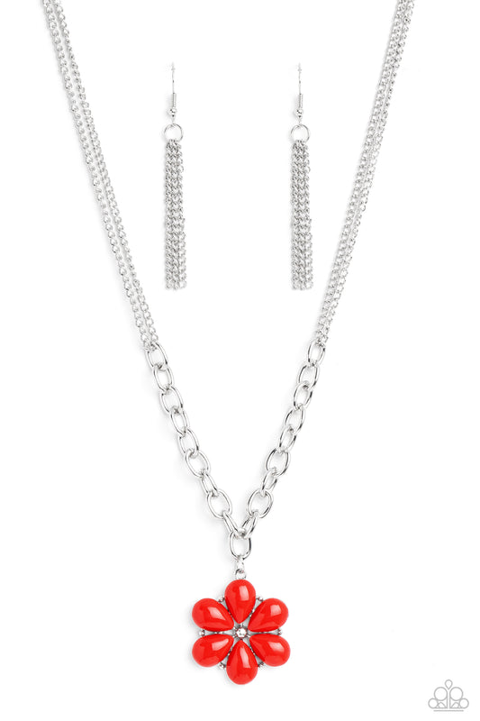 Dazzling Dahlia - Red Necklace