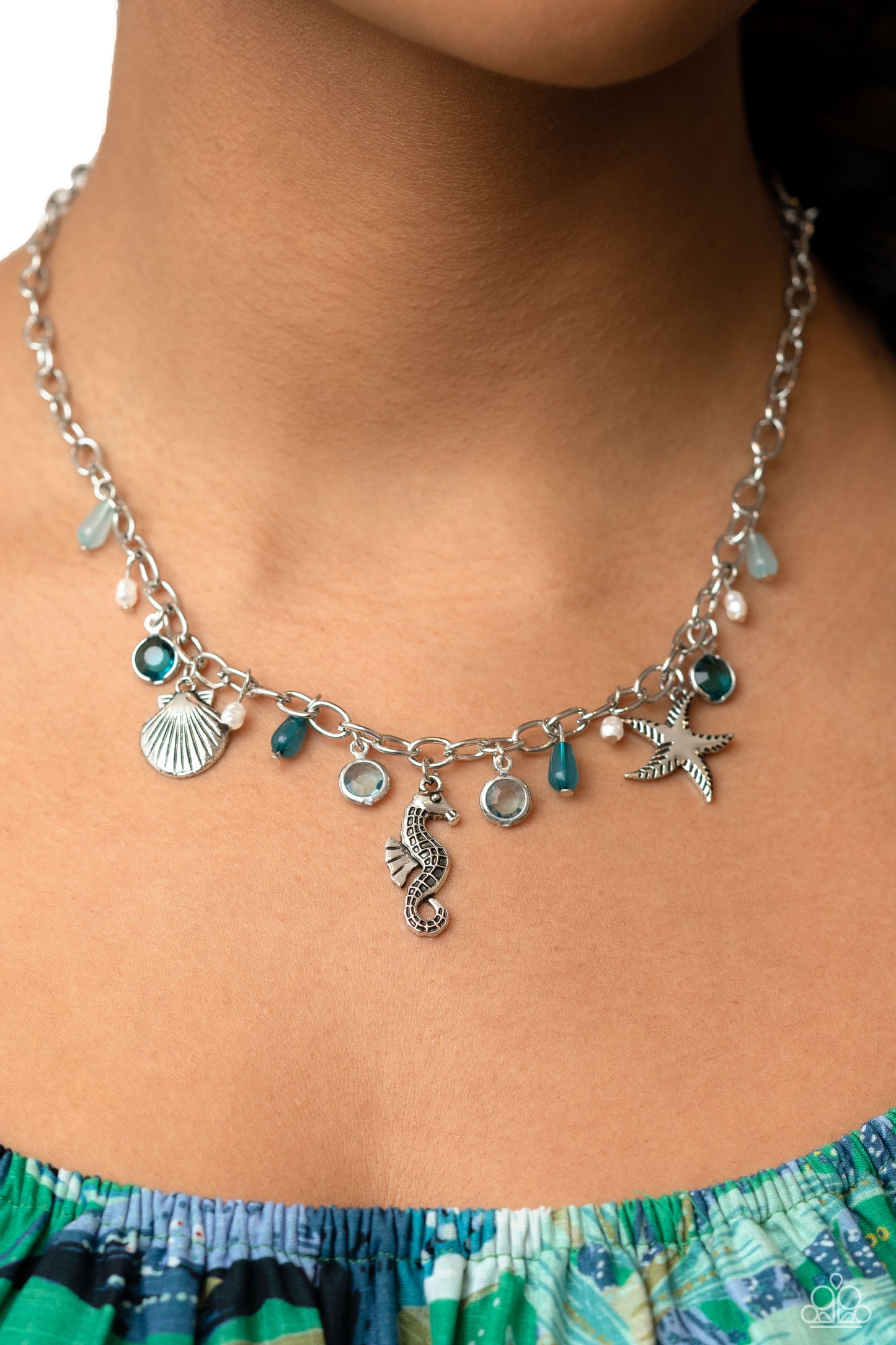 Seahorse Season - Blue Necklace