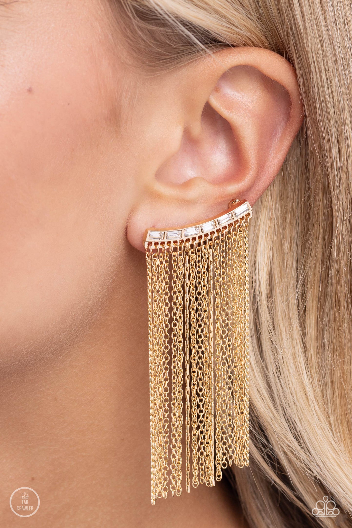 Feuding Fringe - Crawler Gold Earrings