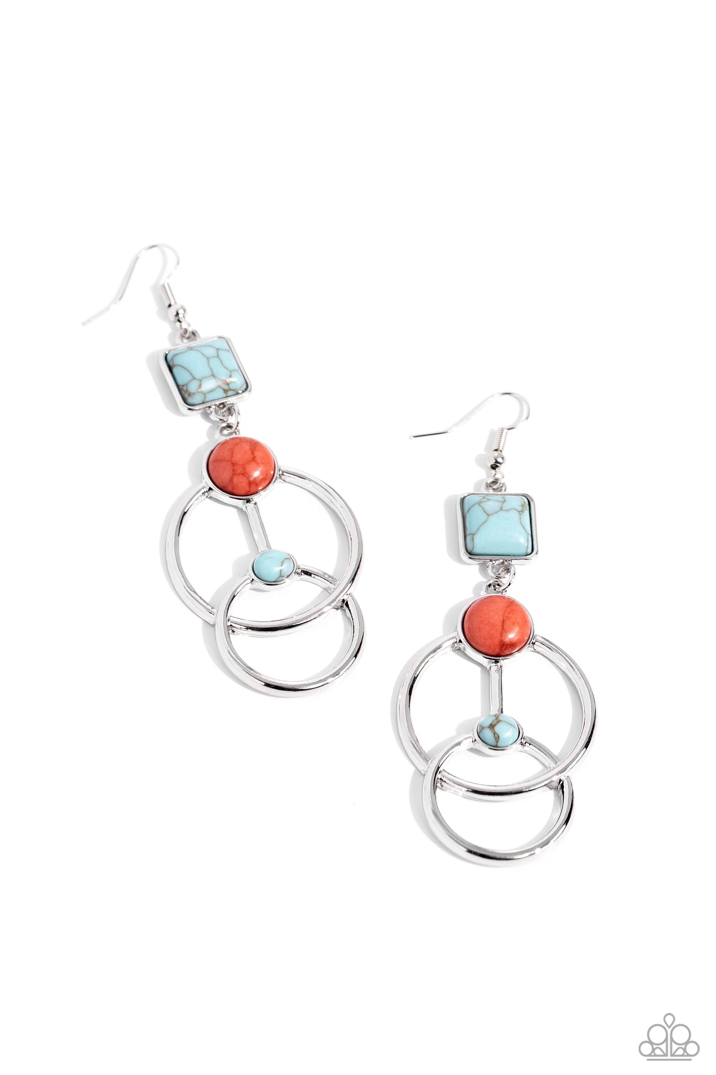 Interlocked Influence - Blue Earrings