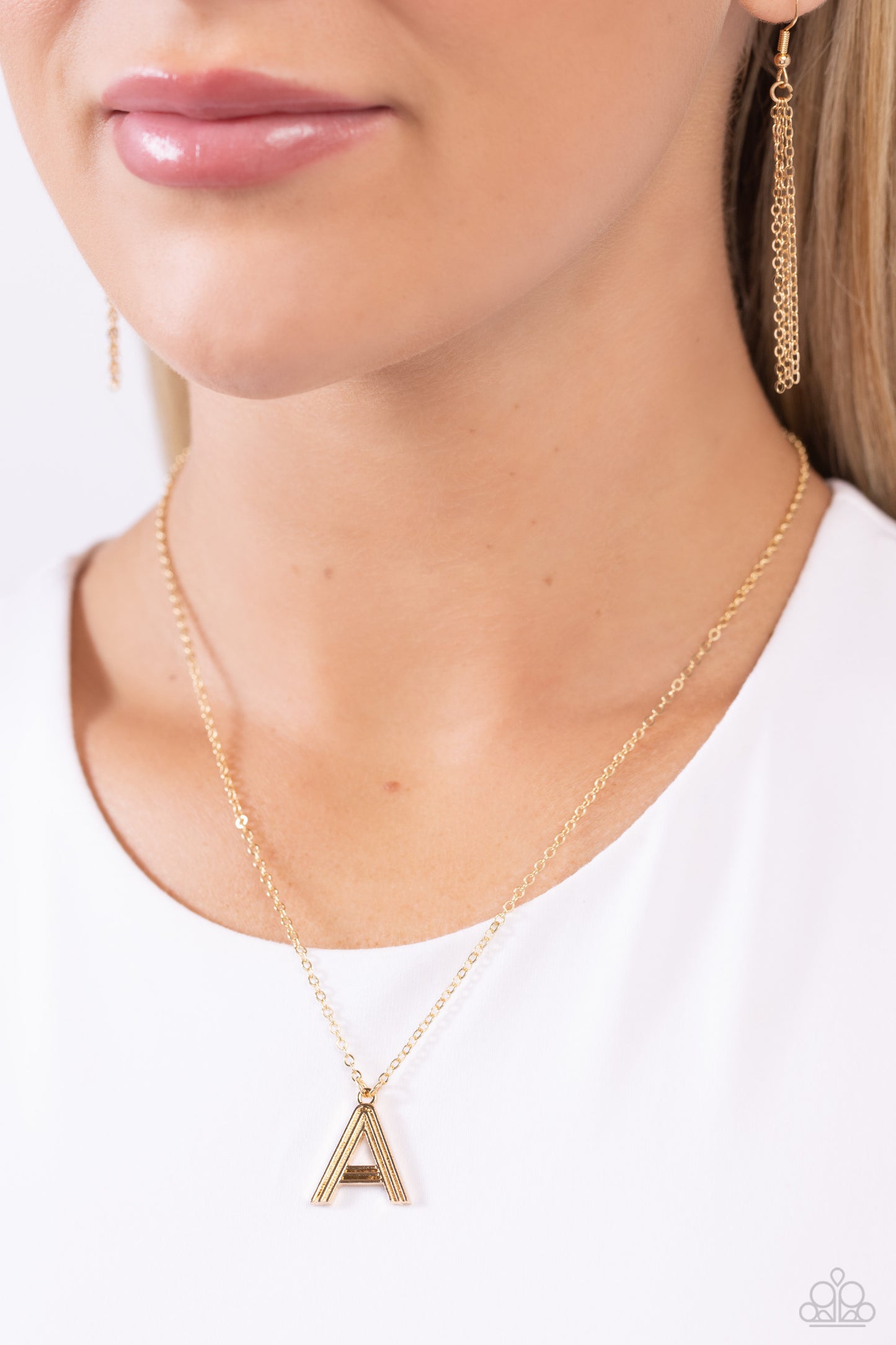 Leave Your Initials A - Gold Necklace