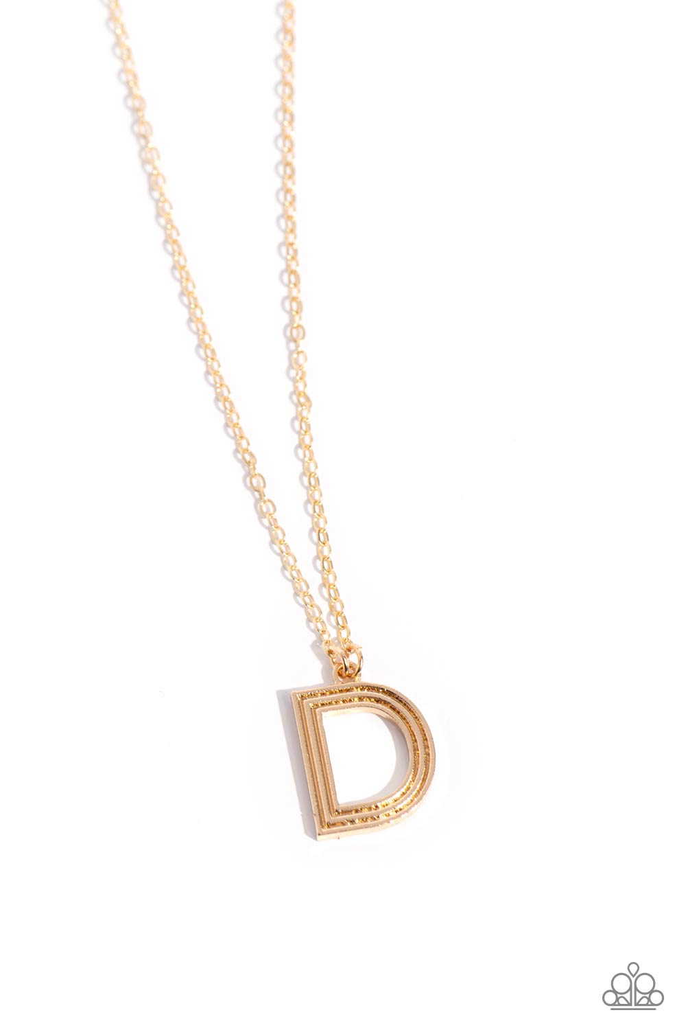 Leave Your Initials D - Gold Necklace