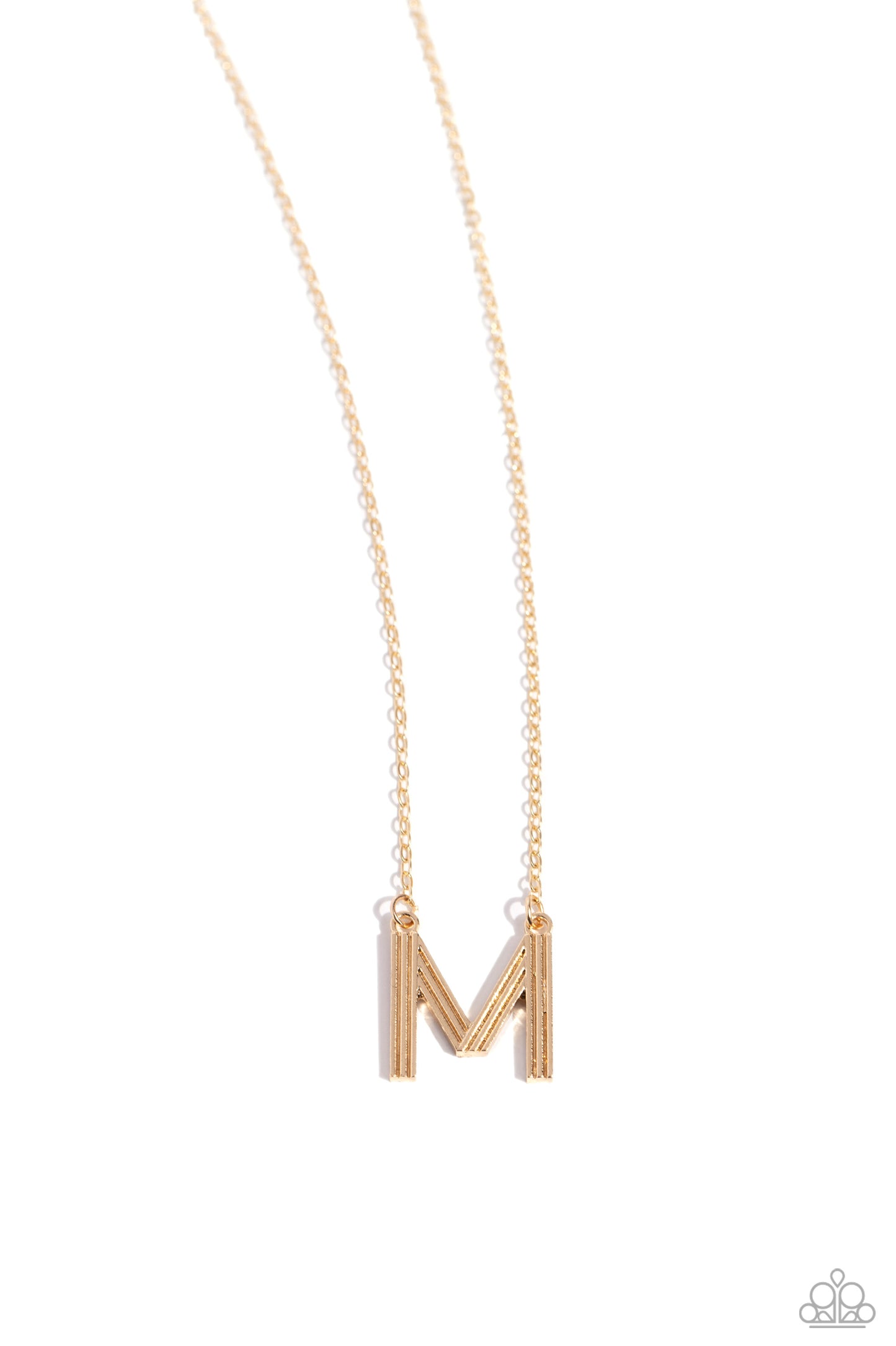 Leave Your Initials M - Gold Necklace