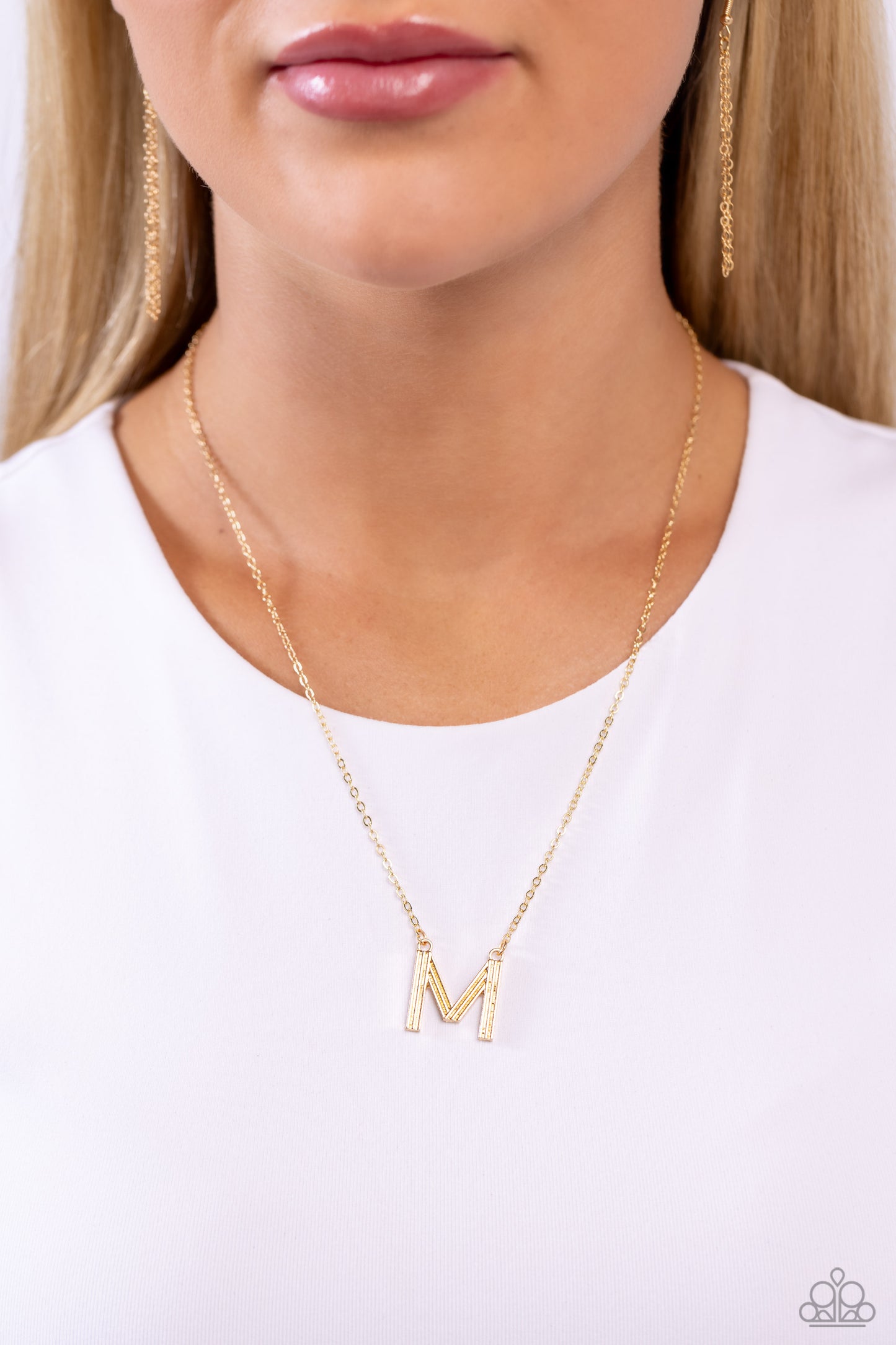 Leave Your Initials M - Gold Necklace