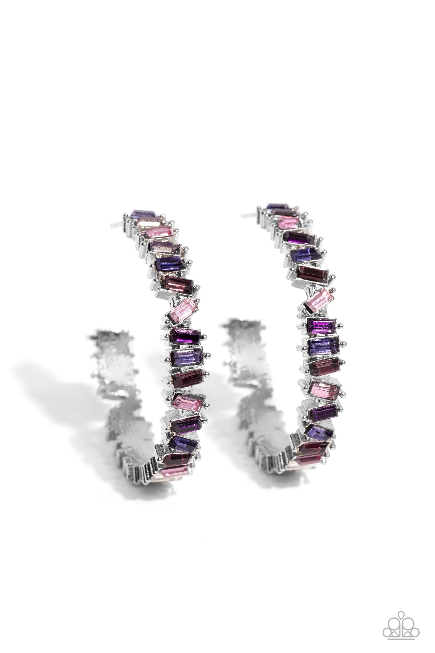 Effortless Emeralds - Purple Earrings