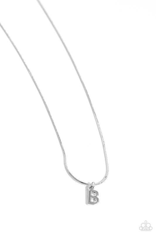 Seize the Initial B - Silver Necklace