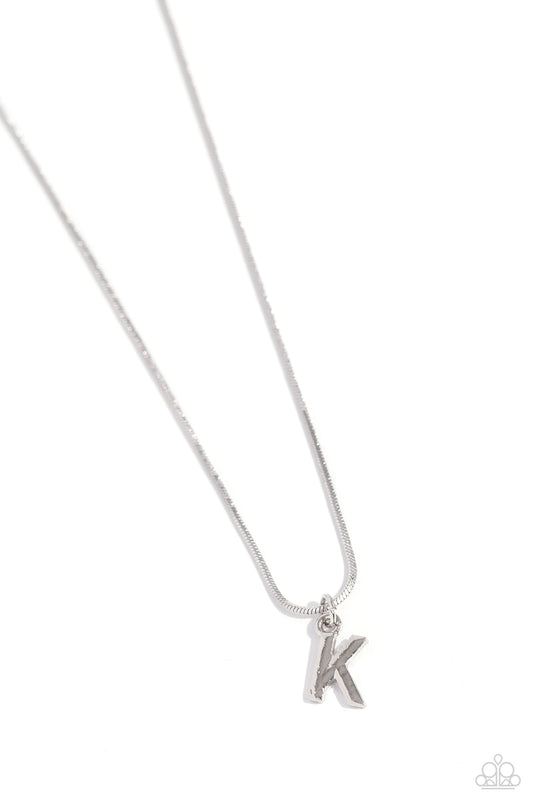 Seize the Initial K - Silver Necklace