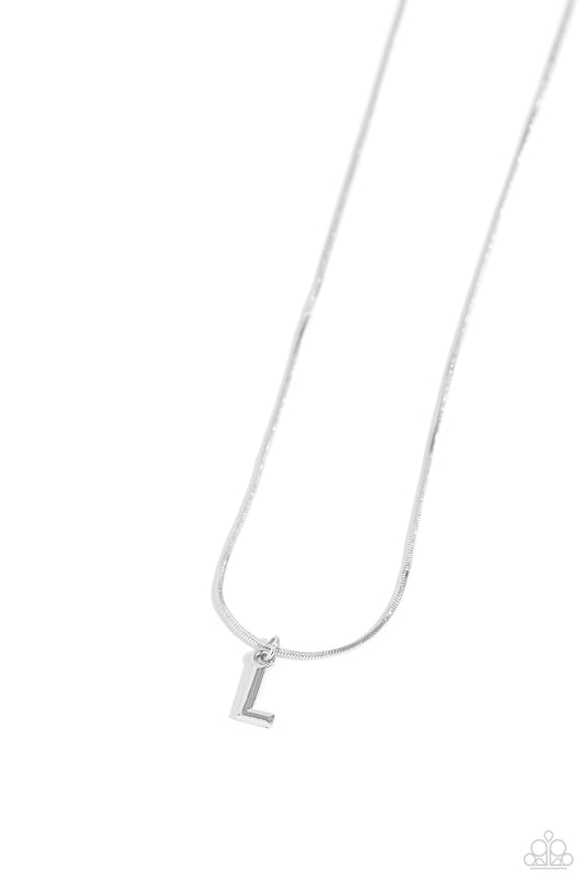 Seize the Initial L - Silver Necklace