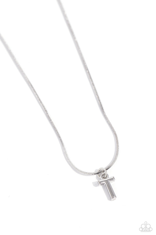 Seize the Initial T - Silver Necklace