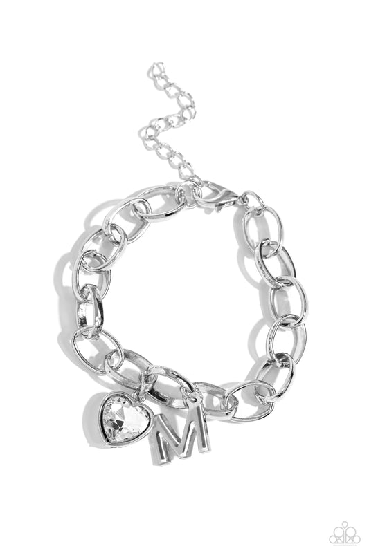 Guess Now Its INITIAL M - White Bracelet