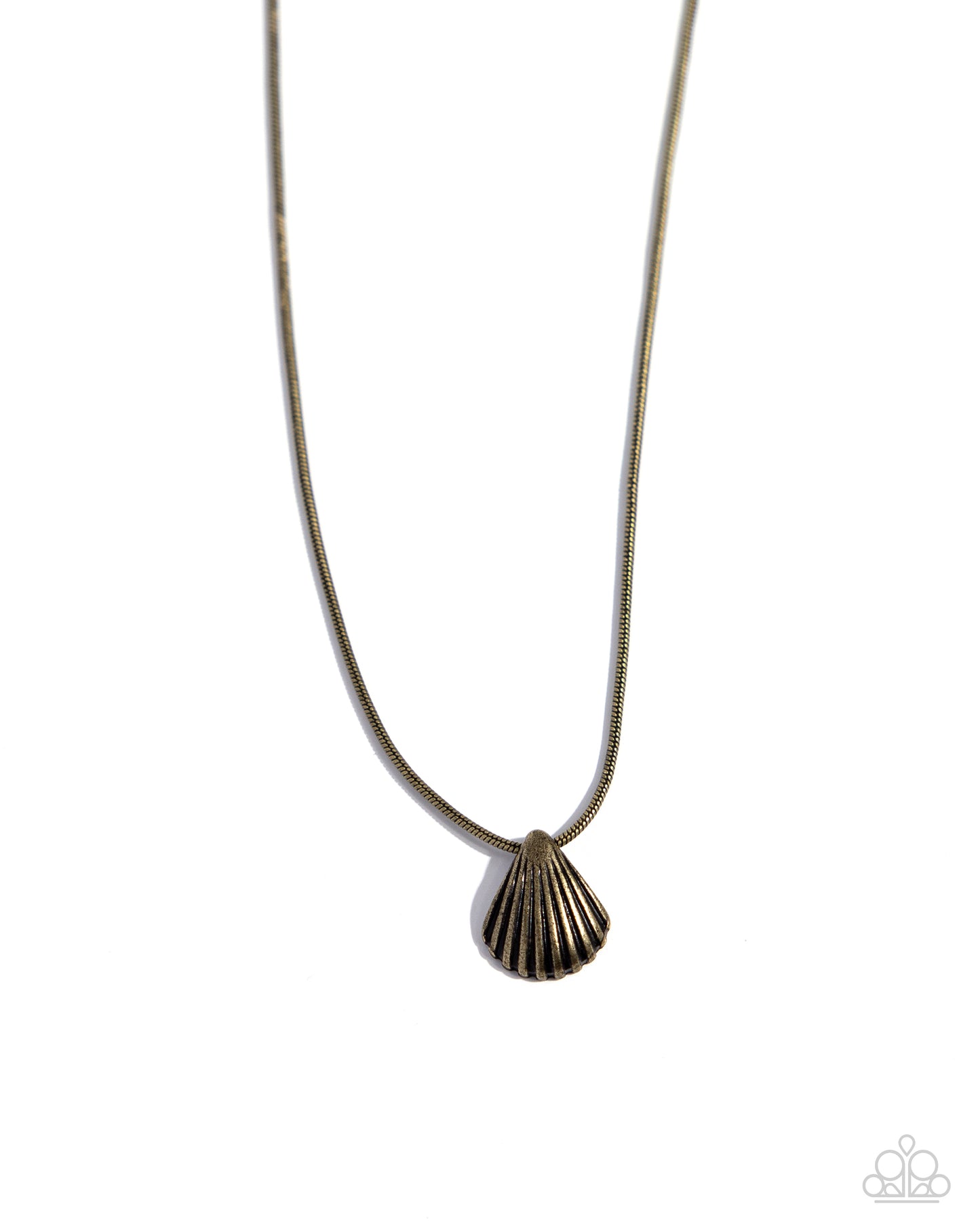 Seashell Simplicity - Brass Necklace