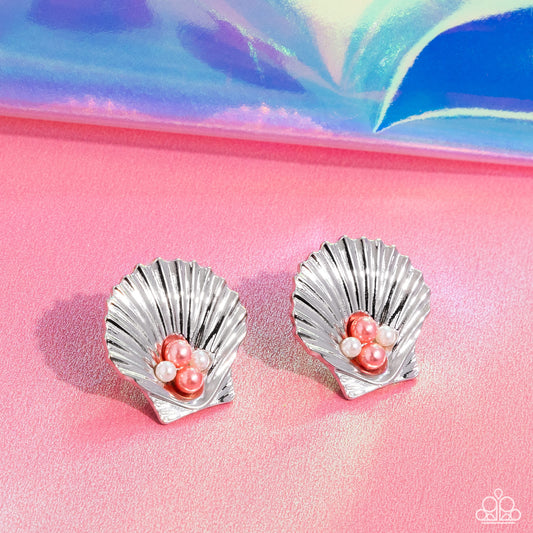 Oyster Opulence - Orange Earrings