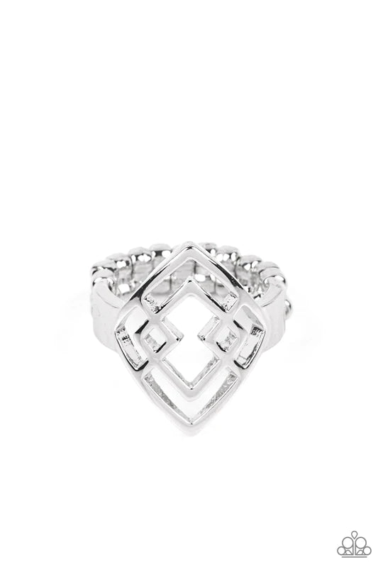 Diamond Duo - Silver Ring