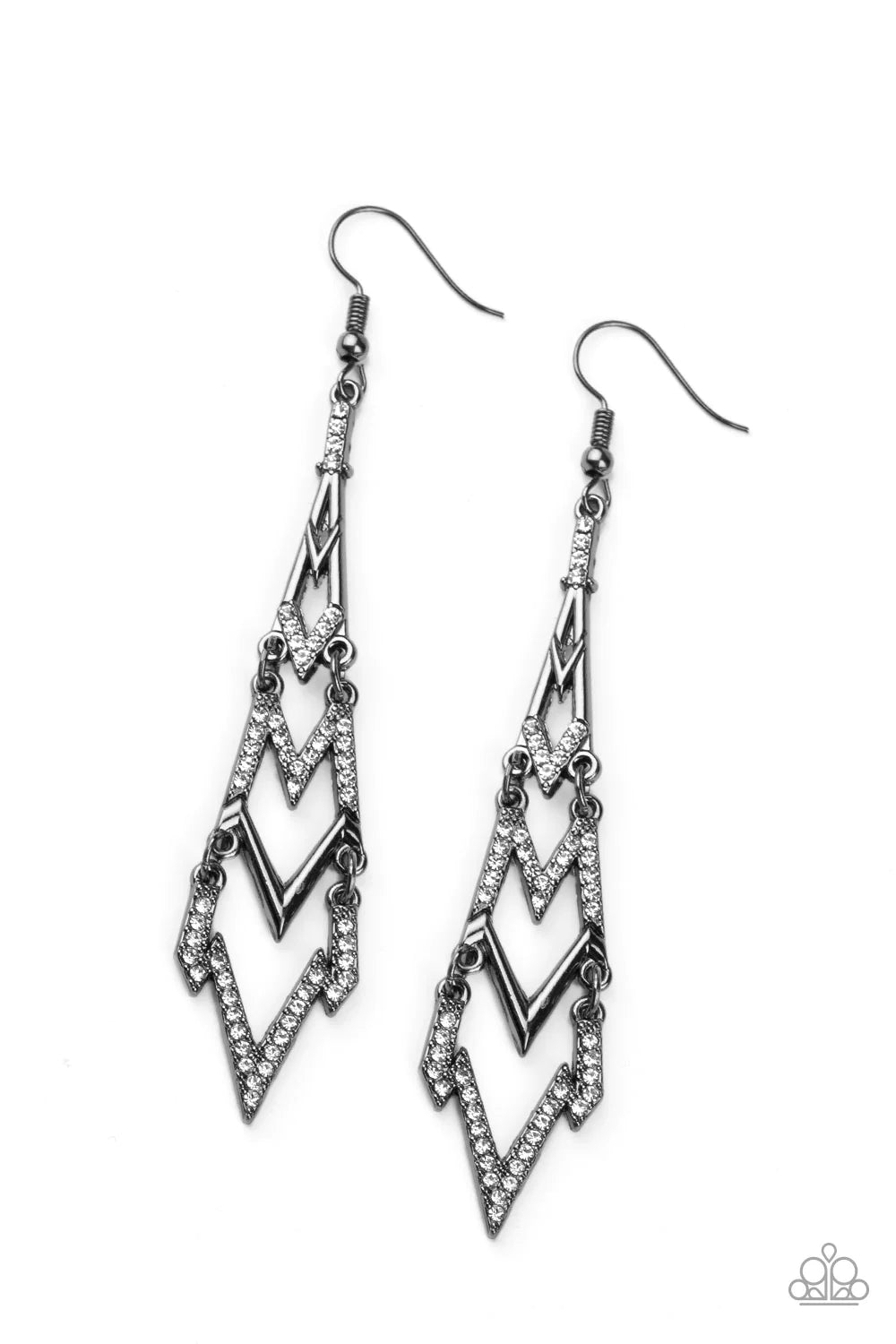 Electric Shimmer - Black Earrings