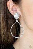 Fairytale Finish - Clip On White Earrings