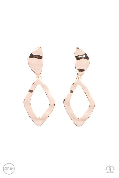 Industrial Gallery - Clip-On Rose Gold Earrings