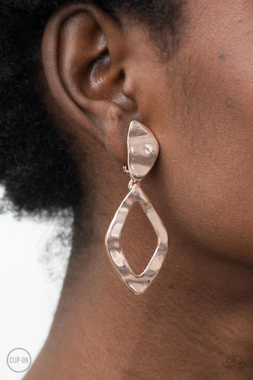 Industrial Gallery - Clip-On Rose Gold Earrings